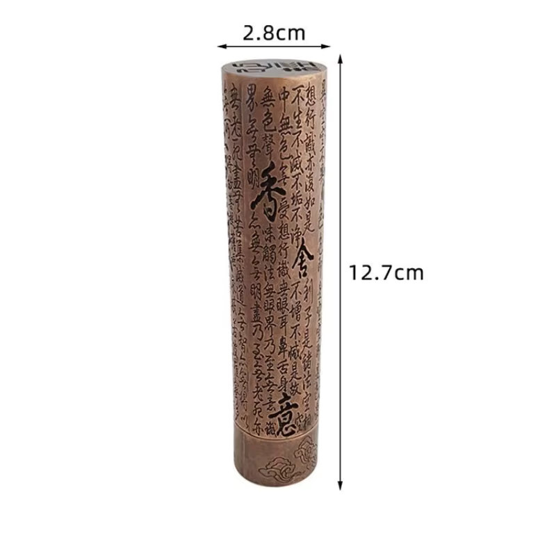 YXYMCF Herz-Sutra Vertikaler Räucherstäbchenhalter aus Metall in Bronze und Gold für Räucherstäbchen und Palo Santo mit Zen-Buddha-Ornamenten - Bild 3