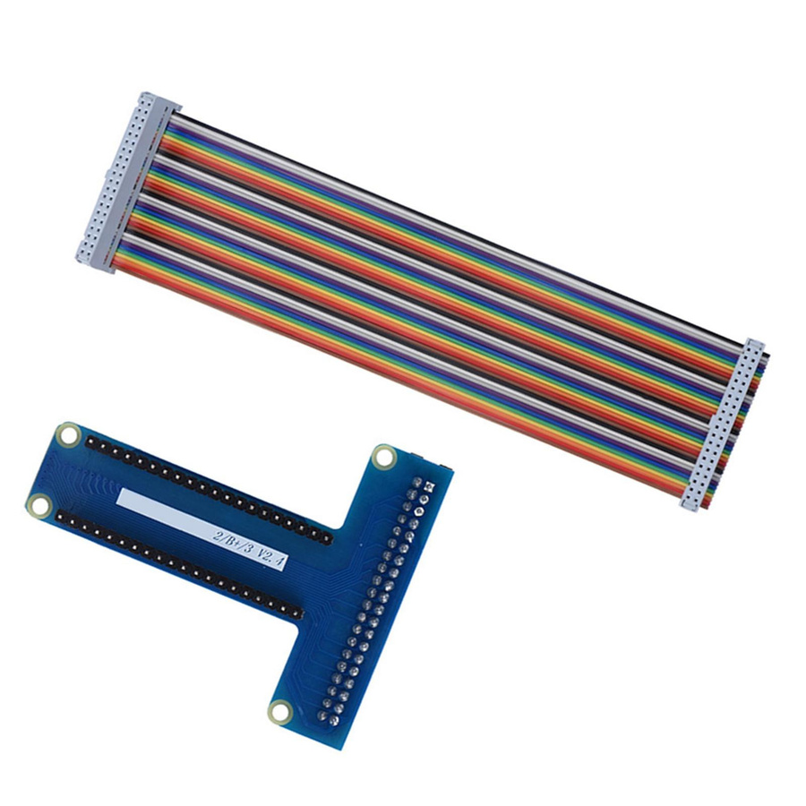 Igeteck T-Typ GPIO-Erweiterungskarte mit 40Pin Flachbandkabel für Raspberry Pi 1B+ 2B 3B, multicolour - Bild 2