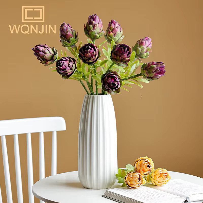 WQNJIN Künstliche Distel als Dekoration mit einem Zweig in Blau aus Kunststoff - Bild 2