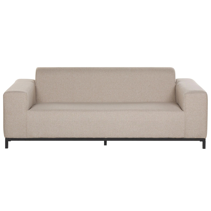 Beliani Gartensofa modern in Beige mit schwarzem Aluminiumgestell, B/T/H: 186 x 84 x 68 cm - Bild 2
