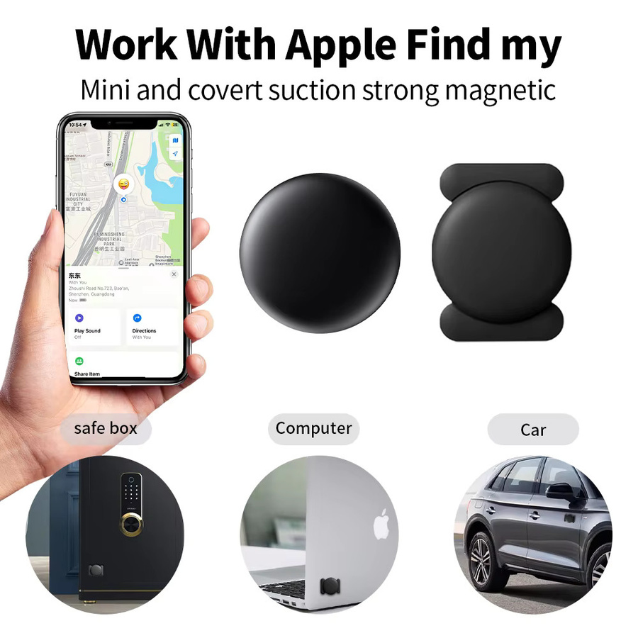 Vivilife 4er-Set Smart-Tracking-Tags für Apple Find My, Bag Finder Tracker-Kits mit starker magnetischer Saugkraft und Silikonhülle, Schwarz - Bild 2