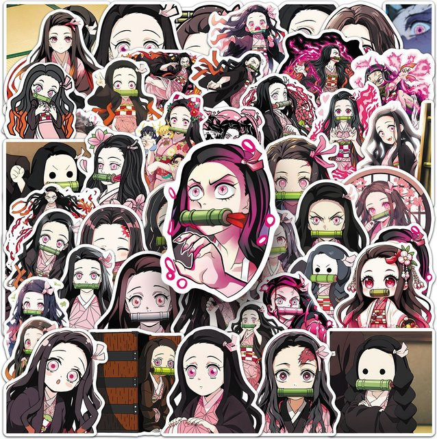 Bandai Anime Demon Slayer Aufkleber, 50 Stück, Kamado Nezuko, Cartoon-Sticker - Bild 1