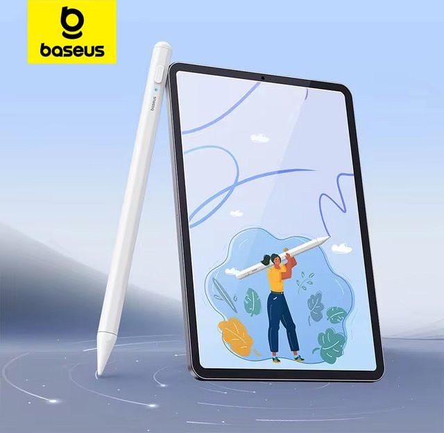 Baseus Stylus Lite Magnetischer Touch-Stift mit LED für Apple iPad Pro 2018-2023 in Weiß - Bild 1