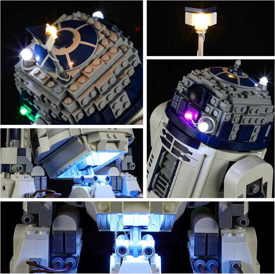 Hprosper LED-Beleuchtung für Lego Star Wars 75379 R2-D2 in Weiß mit Batteriekasten - Bild 2