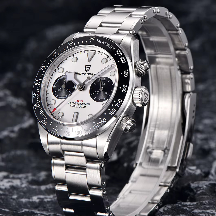 PAGANI DESIGN Chronograph, Quarz, Edelstahl, Weiß, Herren - Bild 4