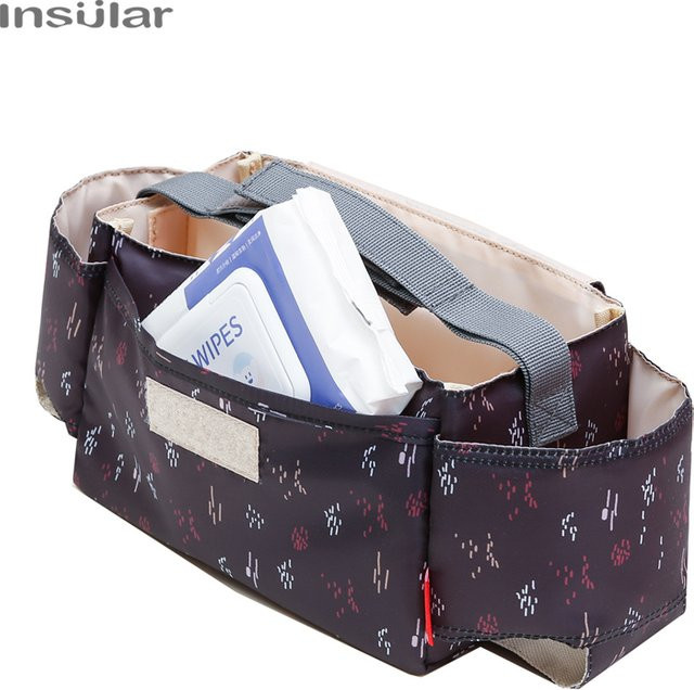 Mumie Organizer Windeltasche für Kinderwagen mit Korb, Haken und Getränkehalter, Mehrfarbig - Bild 1