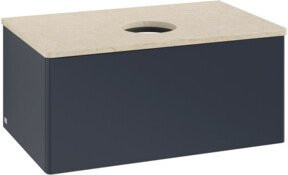 V&B Waschtischunterschrank Antao mit Beleuchtung, Farbe Mattblau lackiert, B/T/H: 80 x 36 x 50 cm - Bild 1