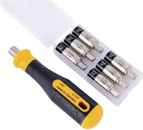 BERNSTEIN Tools for Electronics 4-980-G Drehmomentadapter-Satz 1/4 Zoll (6,3 mm) 0,6 - 3,0 Nm, multicolour - Bild 1