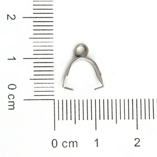 Beadia Accessories Verschlüsse Edelstahl, Anhänger Quetschklemmen, 4x10x12mm, Unisex - Bild 1