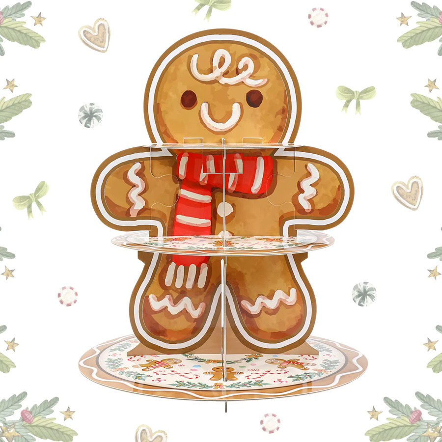 PATIMATE 3-stufiger Weihnachtstortenständer aus Acryl in Multicolour für Kuchen und Desserts - Bild 2