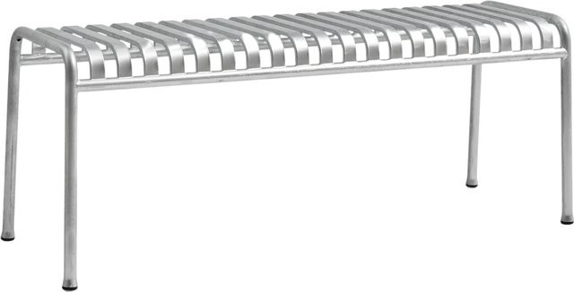 HAY Palissade Bench aus pulverbeschichtetem Stahl in Silber im Industrie-Look - Bild 1