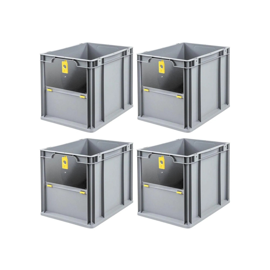 PROREGAL SuperSparSet 4x Eurobox NextGen Insight Cover Eurobehälter mit verstärkten Wänden, Gelb, H x B x T: 32 x 30 x 40 cm, 30 Liter - Bild 2
