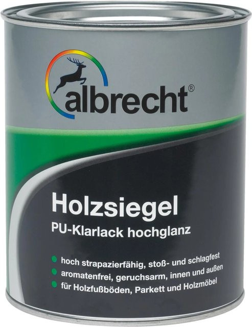 Albrecht Holzsiegel PU-Klarlack Transparent hochglänzend 750 ml - Bild 1