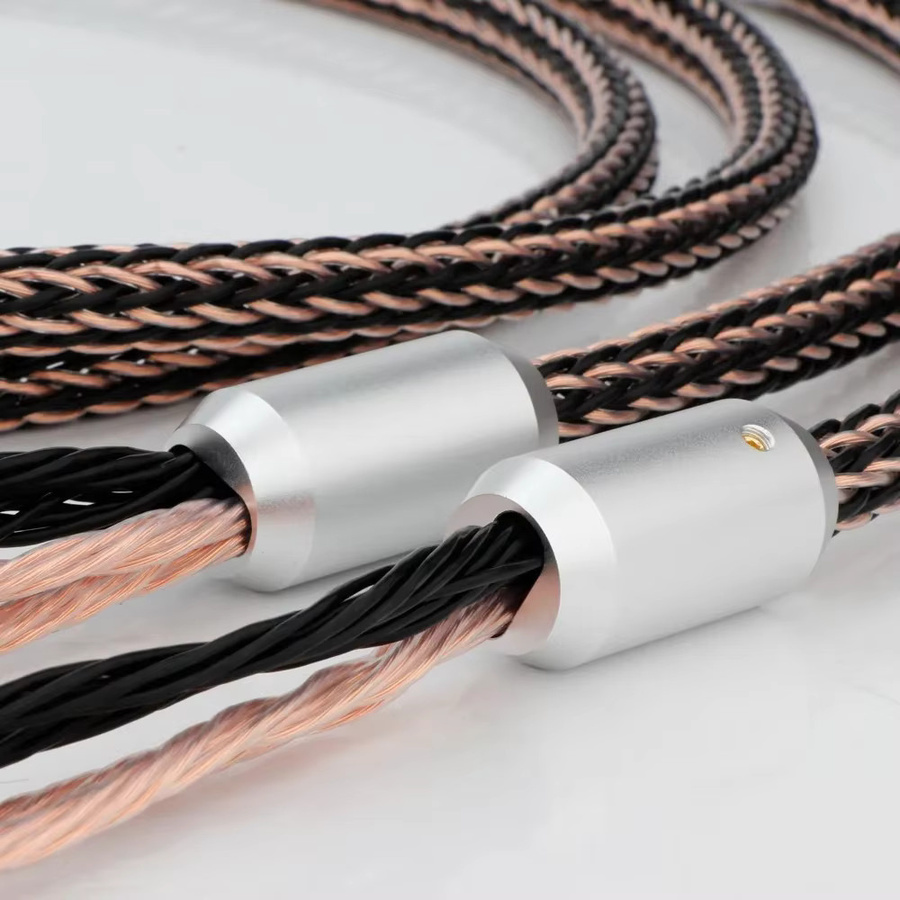 Preffair Paar 7n OCC versilberte Lautsprecherkabel Bi-Wiring 24-adrig mit Bananensteckern 2 zu 4 in Silber - Bild 4