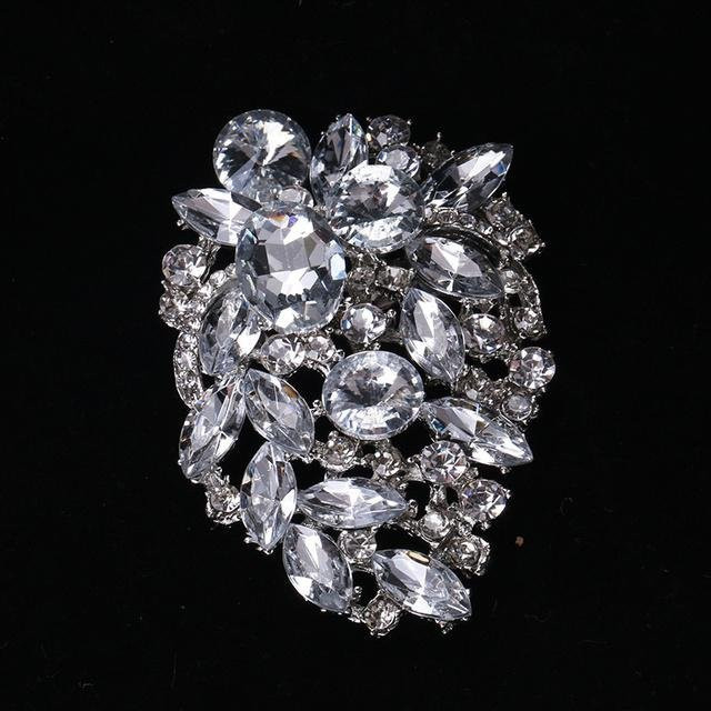 YIRAN Jewelry Brosche, Kristallglas, grau, Damen - Bild 1