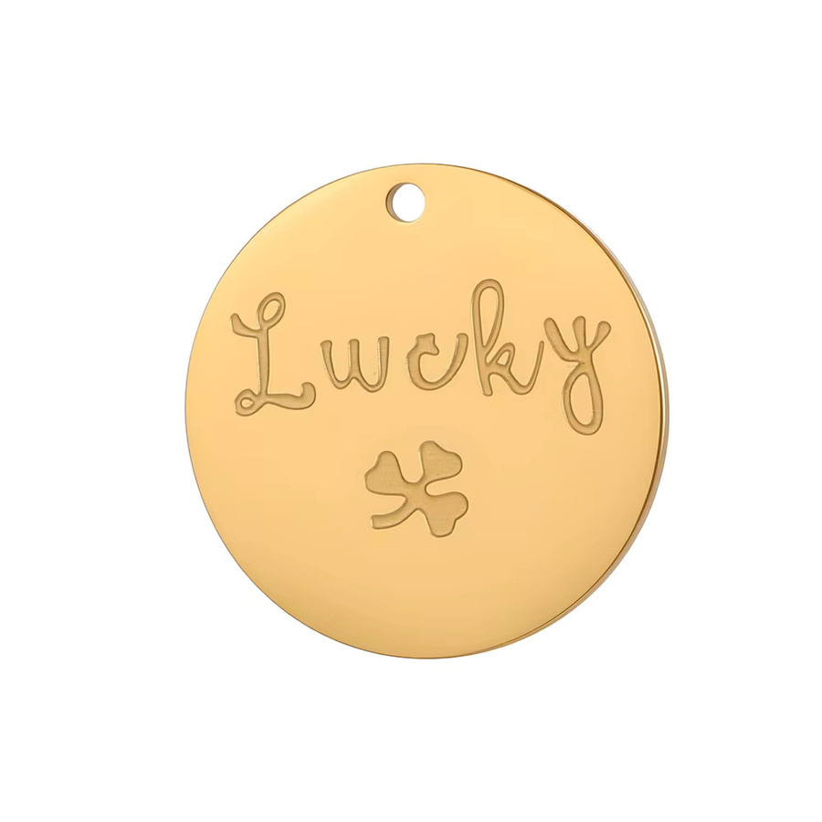 CARLIDANA Charm-Anhänger Edelstahl, Gold, Quadratisch, Rund - Bild 1