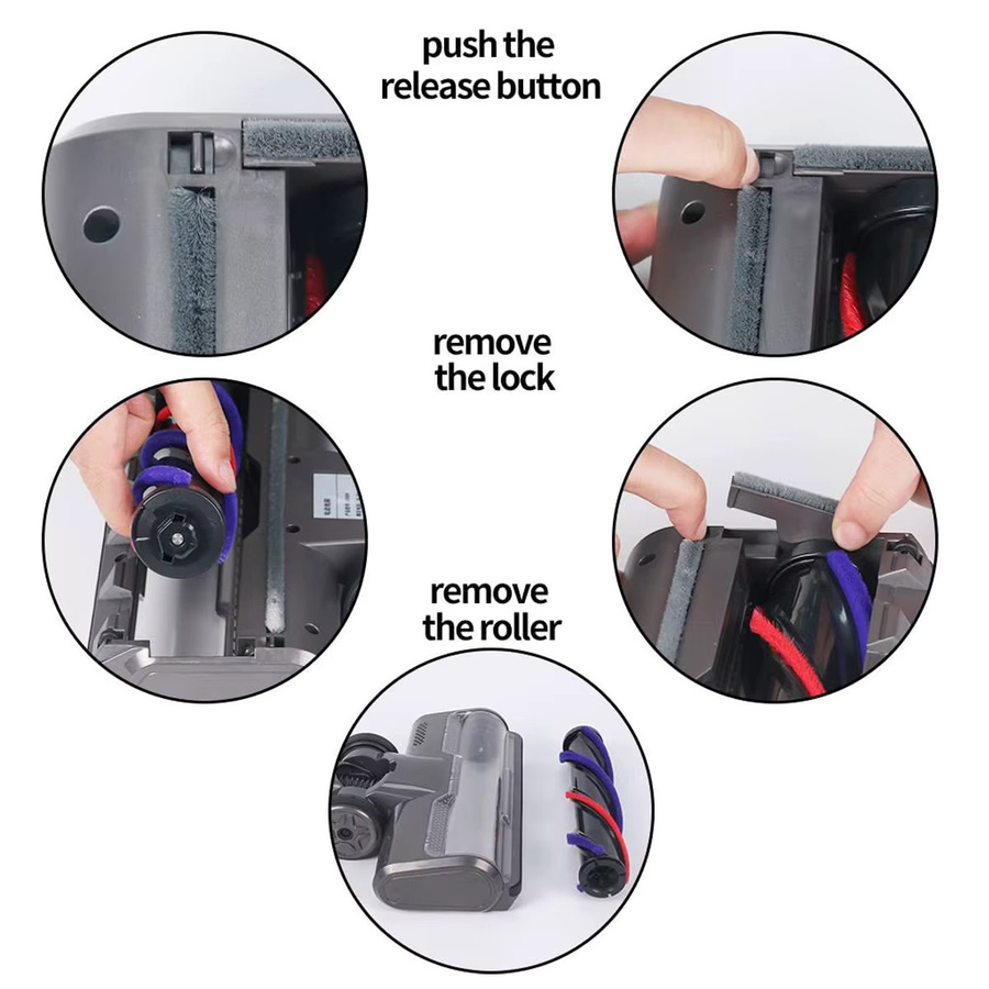 Dyson Bodenbürste mit Bürstenkopf und Fliesenreinigungswerkzeug in Grau für V7 V8 V10 V11 V15 Staubsauger - Bild 3