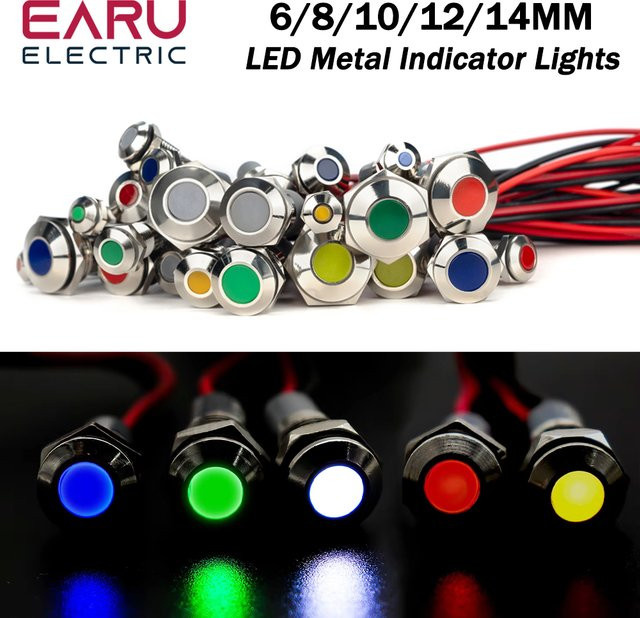 EARU Warn-LED Metallanzeigeleuchte IP65 wasserdicht Signallampe Rot - Bild 1