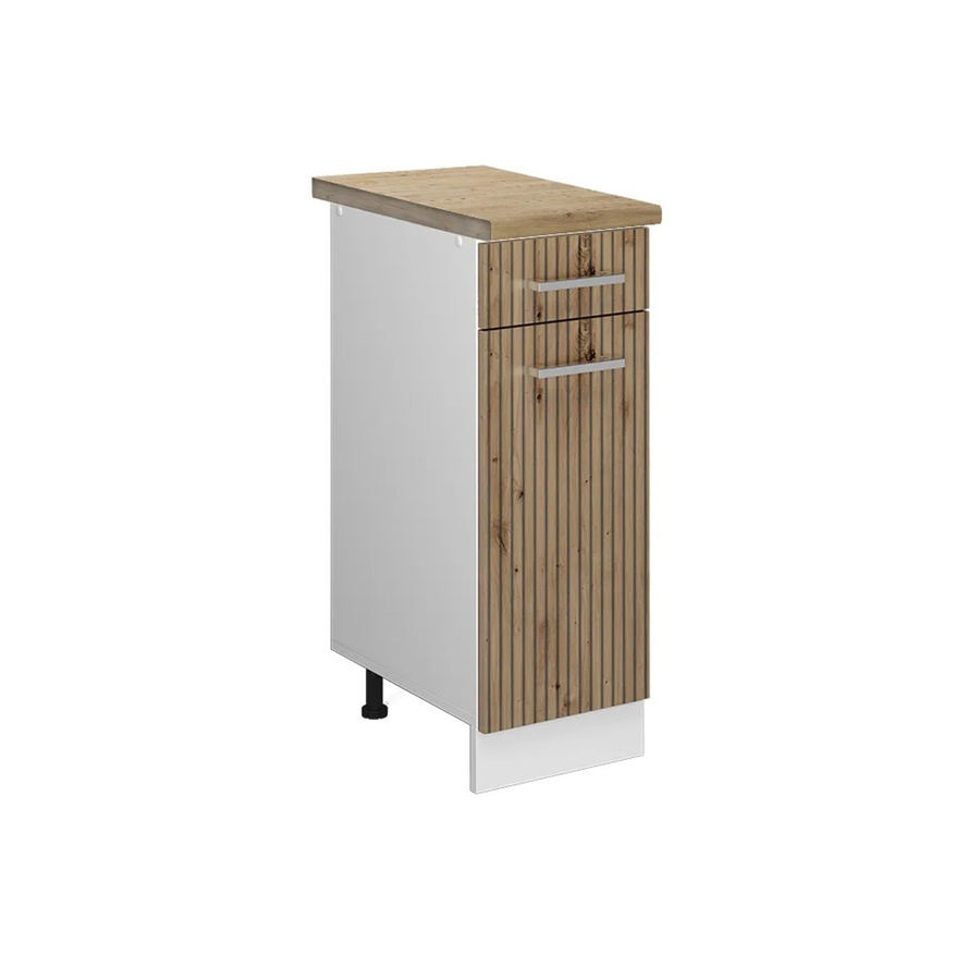 Vicco Küchenunterschrank R-Line Schubladenschrank in Artisan-Eiche und Weiß, B: 30 cm, H: 81,6 cm, T: 60 cm - Bild 2