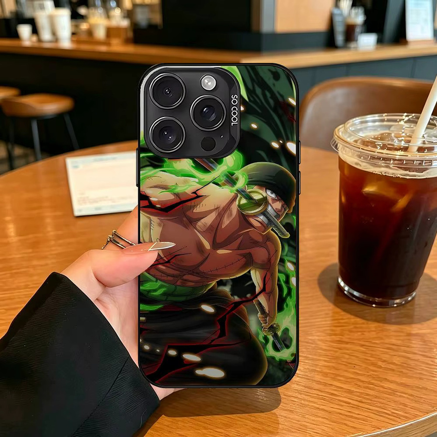 One Piece Roronoa Zoro Stoßfeste Handyhülle für iPhone 11 bis 17 Pro Max in Silber und Multicolour - Bild 6