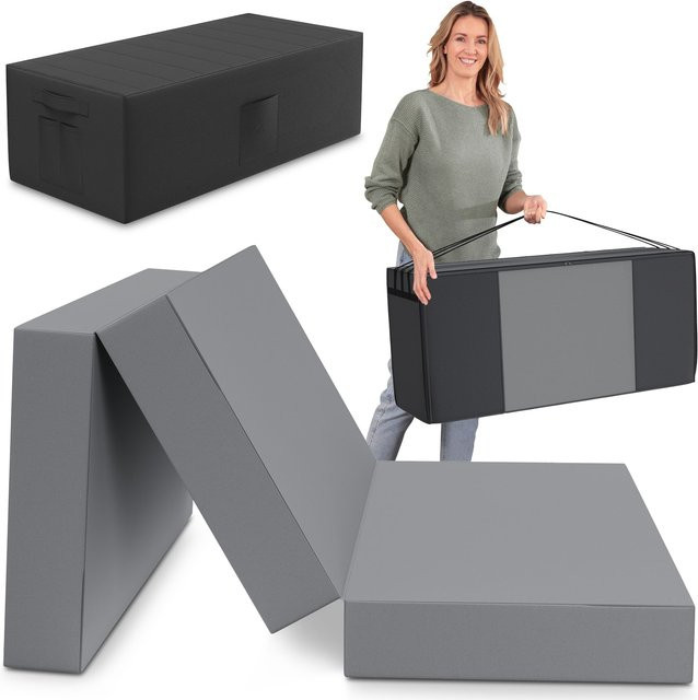 eloneo Spar-Set Klappmatratze Gästematratze in Grau mit schwarzer Husse und Transporttasche, B/T/H: 120 x 195 x 15 cm - Bild 1
