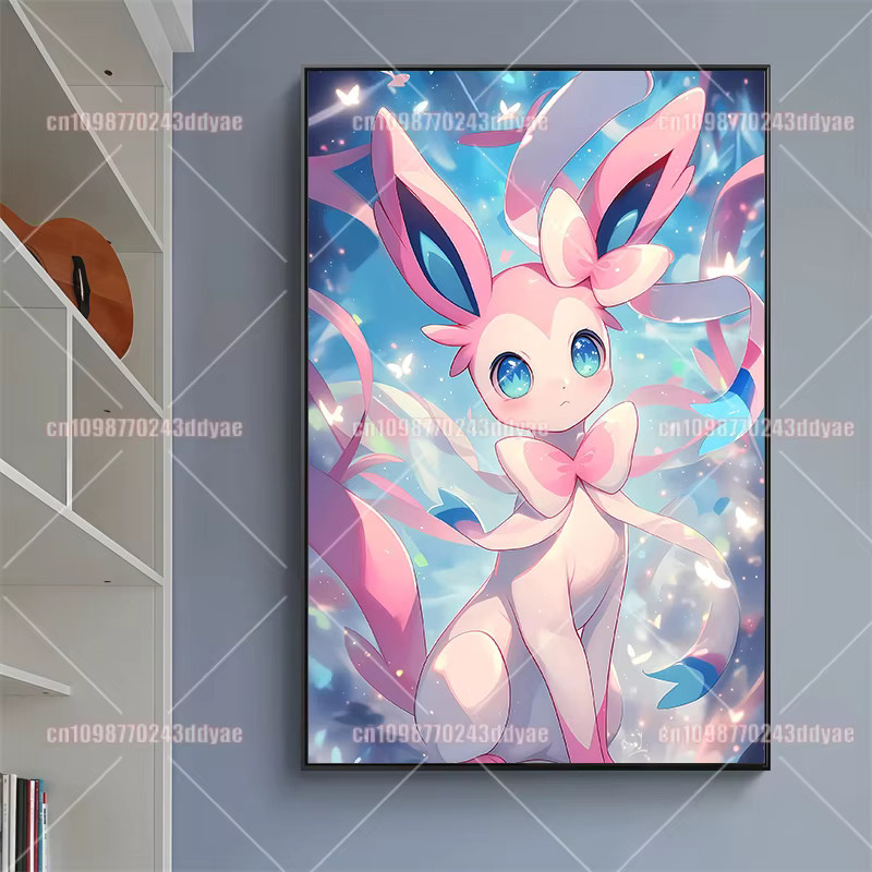 TAKARA TOMY Anime Pokémon Wandkunst Poster mit Evoli als minimalistische Leinwandillustration in Mehrfarbig - Bild 5