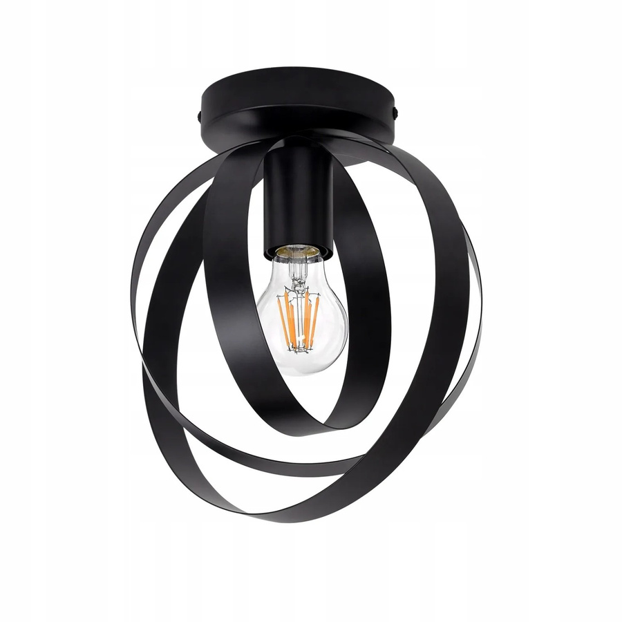 NETTLIFE Deckenleuchte aus Metall in Schwarz im Retro-Design, E27, Durchmesser: 24 cm, Höhe: 13 cm, Tiefe: 26,5 cm - Bild 2
