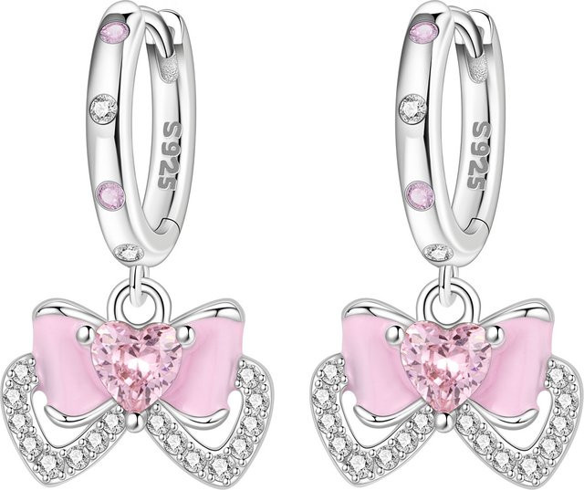 Orstarry Ohrringe, 925 Silber, rosa Schleife, Damen - Bild 1