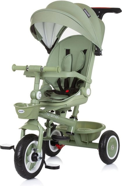 Chipolino Tricycle Marathon 2 in 1 Dreirad mit Schiebegriff und Gummirädern in Grün - Bild 1