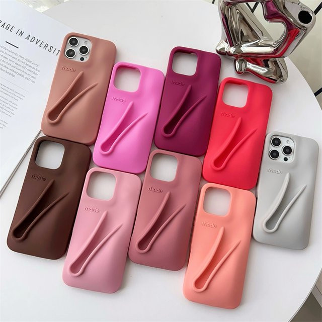 RHODE Silikonhülle für iPhone in Grau mit Toast Ribbon Espresso Design - Bild 1