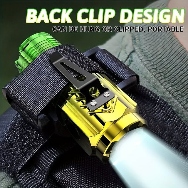 Heinast Tragbare Mini-LED-Taschenlampe mit 3 LEDs, USB-wiederaufladbar, Schwarz mit Stiftclip - Bild 1