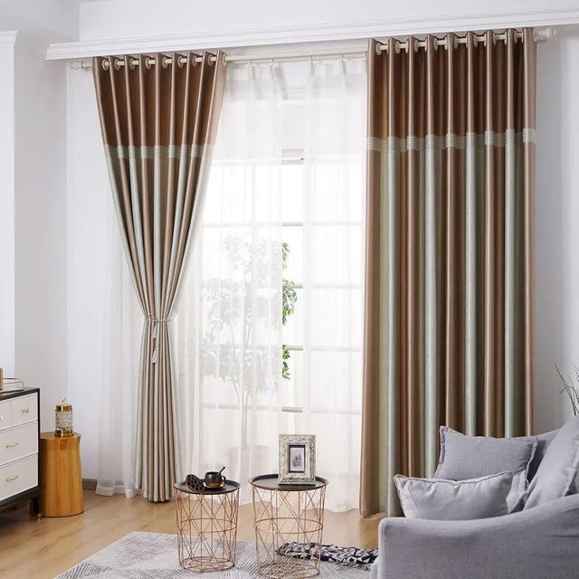 WTEMPO 2-teiliges Verdunkelungsvorhang-Set aus Polyester in Beige, Breite: 350 cm, Höhe: 310 cm - Bild 1