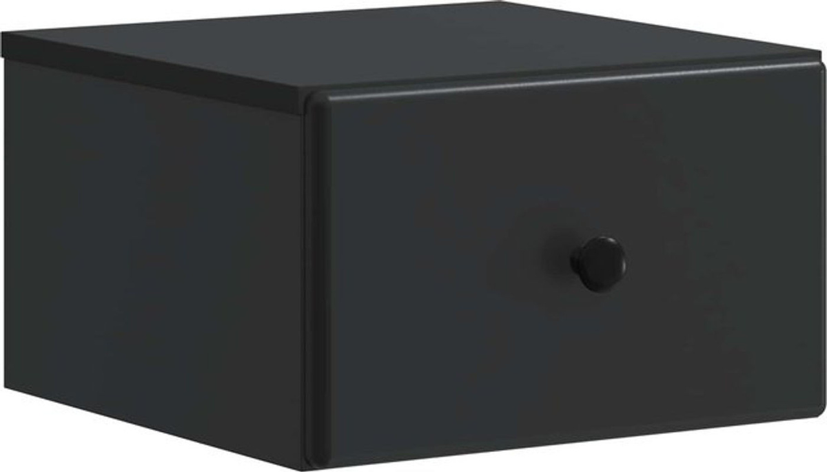 Wandmontierter Nachttisch von vidaXL in Schwarz, minimalistisches Design aus Holzwerkstoff, B/H/T: 34,5 x 33 x 20 cm - Bild 1