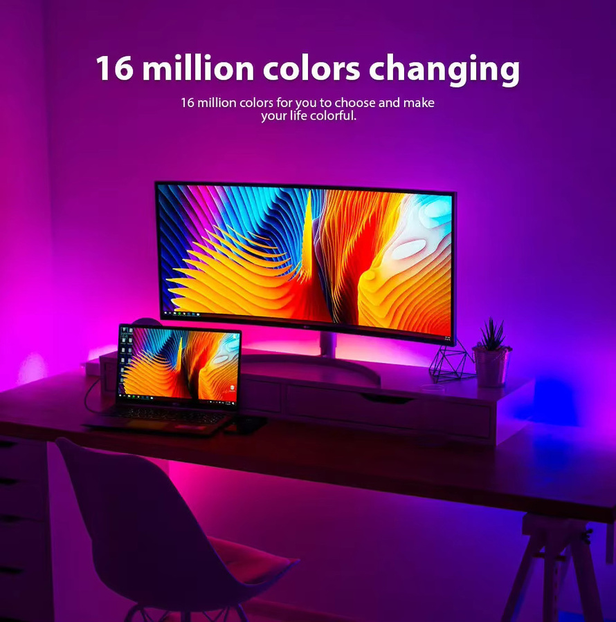 YSRSAI USB Smart LED Streifen RGBCCT mit Tuya Zigbee APP Steuerung und Alexa Kompatibilität für TV Hintergrundbeleuchtung und Room Decor - Bild 4
