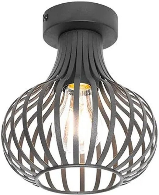 QAZQA Saffira Moderne Deckenleuchte aus Aluminium in Schwarz, dimmbar, E27, Durchmesser: 18 cm - Bild 1