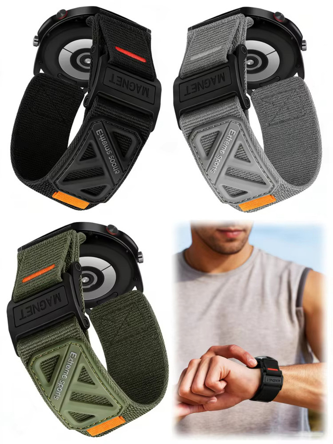 SZKOSTON Uhrenarmband Nylon, Magnetische Schnalle, Schwarz, Unisex - Bild 5