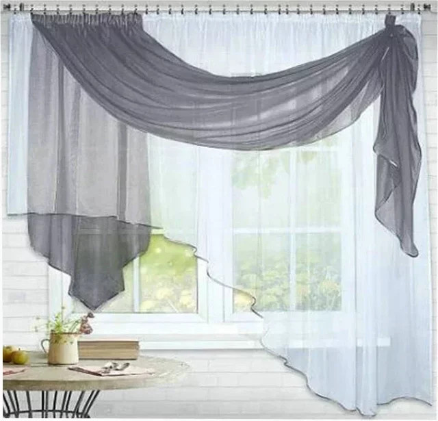 Gollado Vorhang Voile in Grün, transparentes Stoffpanel für Wohnzimmer, Küche und Schlafzimmer, Breite: 120 cm, Höhe: 200 cm - Bild 1