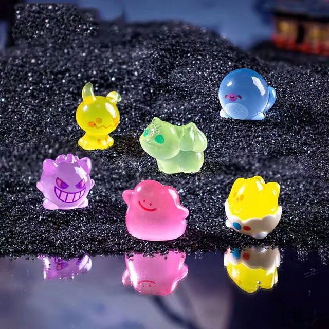 Bandai Pokémon Pikachu Gengar Bulbasaur Anime-Figuren, 6-teiliges Set, leuchtend - Bild 1
