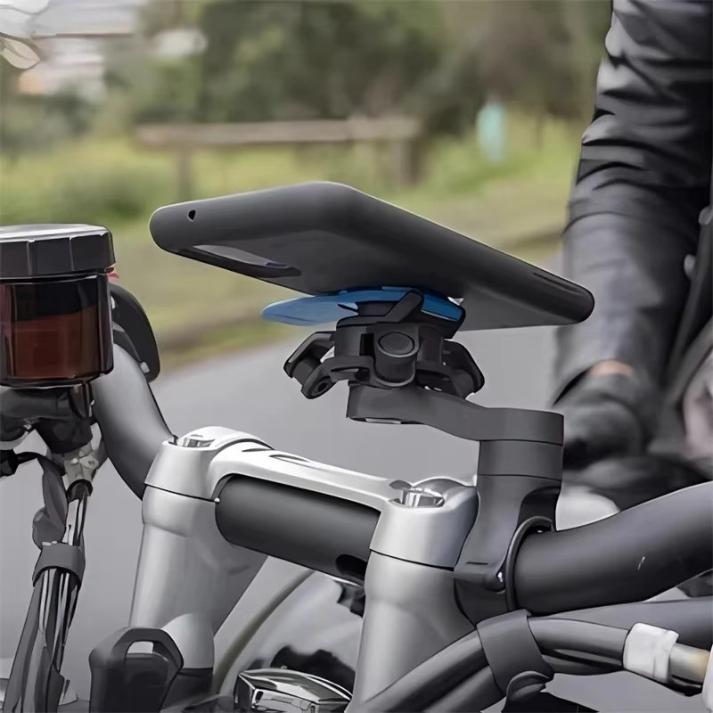 Stoßfester Fahrrad-Handyhalter für Xiaomi, iPhone und Samsung in Schwarz - Bild 2