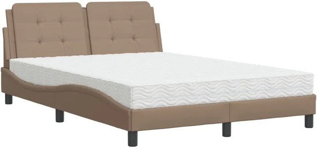 vidaXL Bett Zadar mit Matratze in Cappuccino-Braun, B/T/H: 140 x 200 x 145 cm - Bild 1