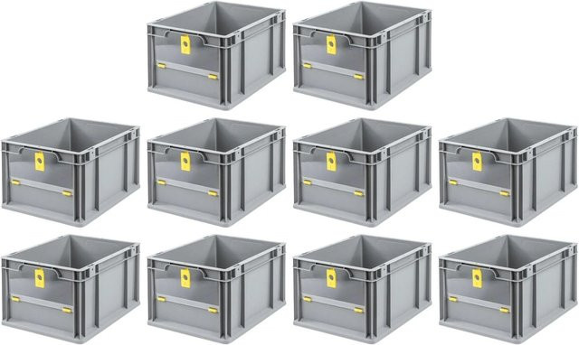 PROREGAL SparSet 10x Eurobox NextGen Insight Cover Eurobehälter in Gelb, H x B x T: 22 x 30 x 40 cm, 20 Liter - Bild 1