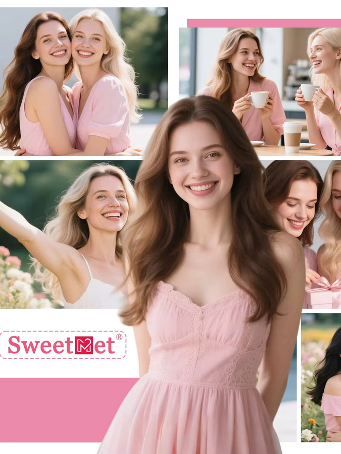 Sweetmet Pro2.0 Clip in Extensions Echthaar, 120g, 7 Stück, Walnuss Braun bis Aschbraun und Hellblond, Damen - Bild 1
