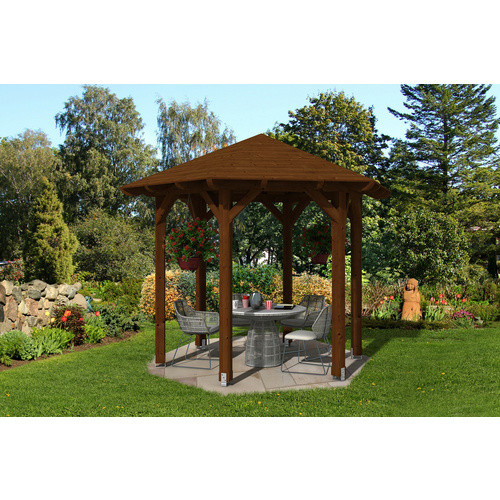Skan Holz Pavillon Colmar 1 aus Douglasie in Nussbaum Braun B/H/T: 360 x 312 x 292 cm - Bild 3