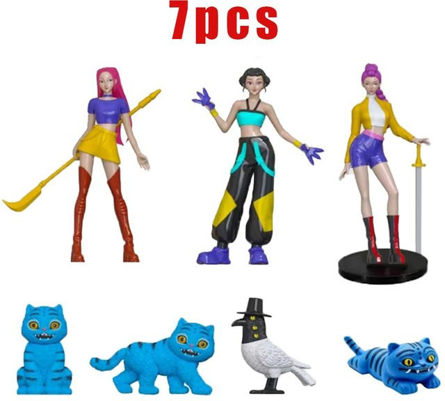 Fashnics Anime Kpop Dämonenjäger Figur Rumi Mira Zoey Derpys Tiger als niedliche Schreibtischdekoration aus PVC in Multicolor - Bild 1