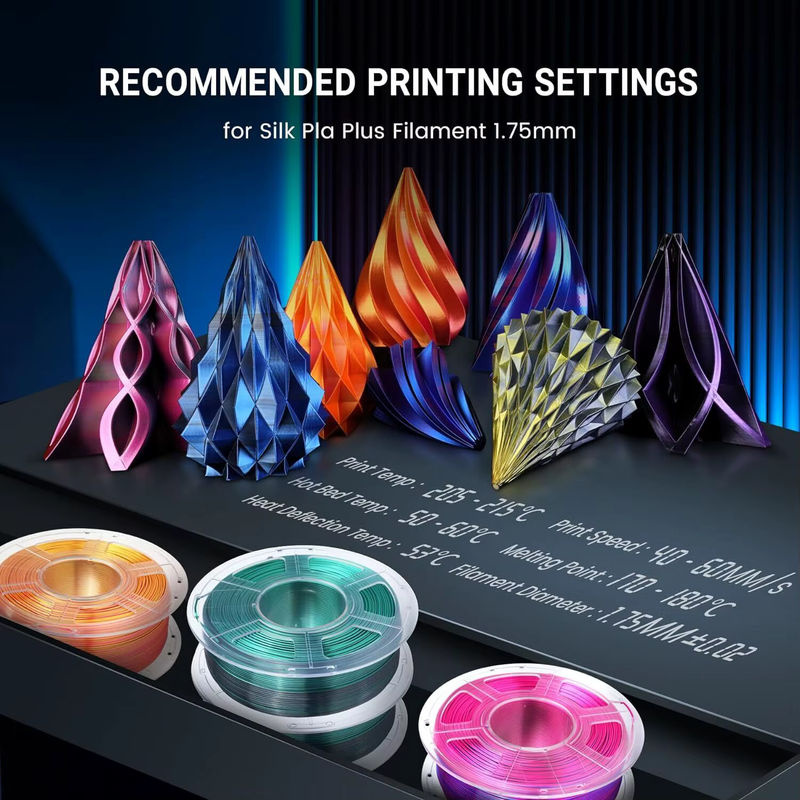 SUNLU SILK Dual & Triple Colors 3D-Drucker-Filament FDM, 1,75 mm, Multicolor (Schwarz/Blau), 1 kg - Bild 4