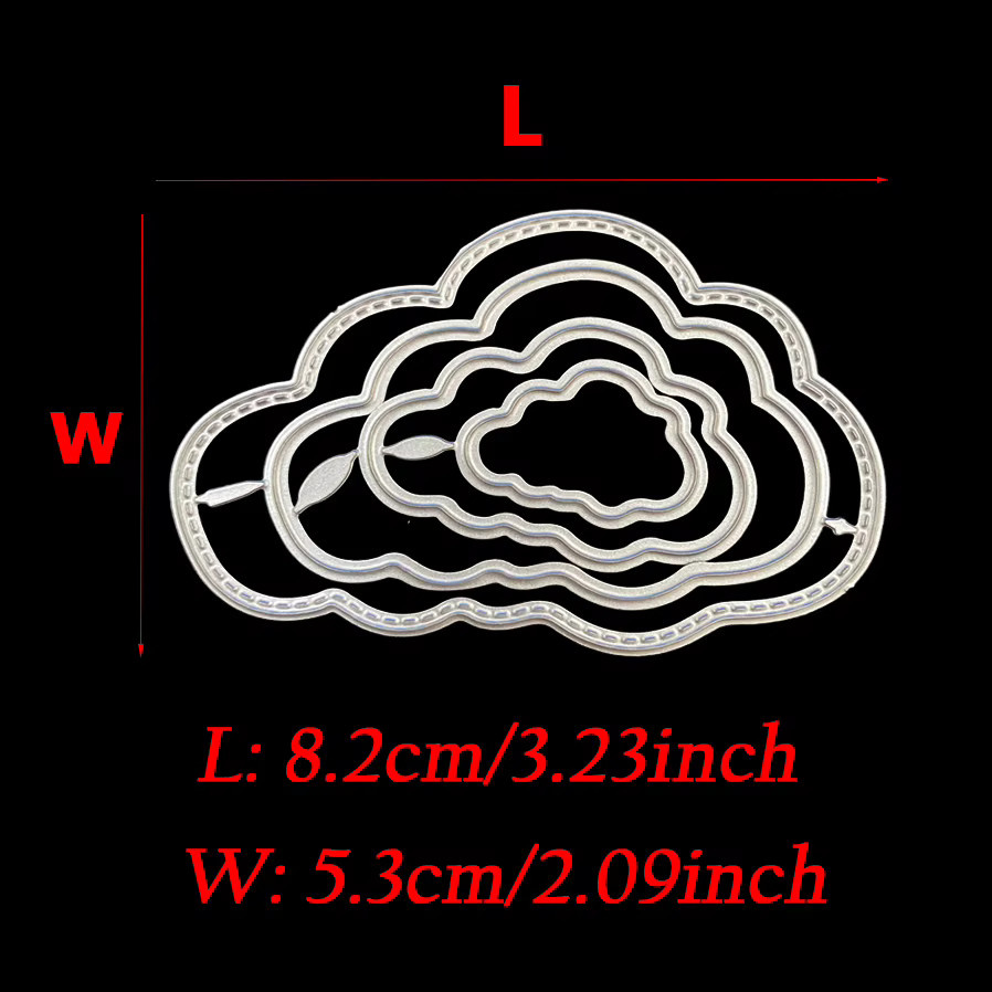 Wolken Rahmen Metall Schneidwerkzeug Set in Silber für DIY Scrapbooking und Bastelarbeiten - Bild 2