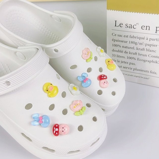 FHLDING Schuh Charms Set, 10 Stück, Cartoon Pilz Ente, Clogs Zubehör - Bild 1
