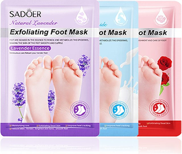 SADOER Lavendel Fußmaske, 3 Paar, Unisex - Bild 1
