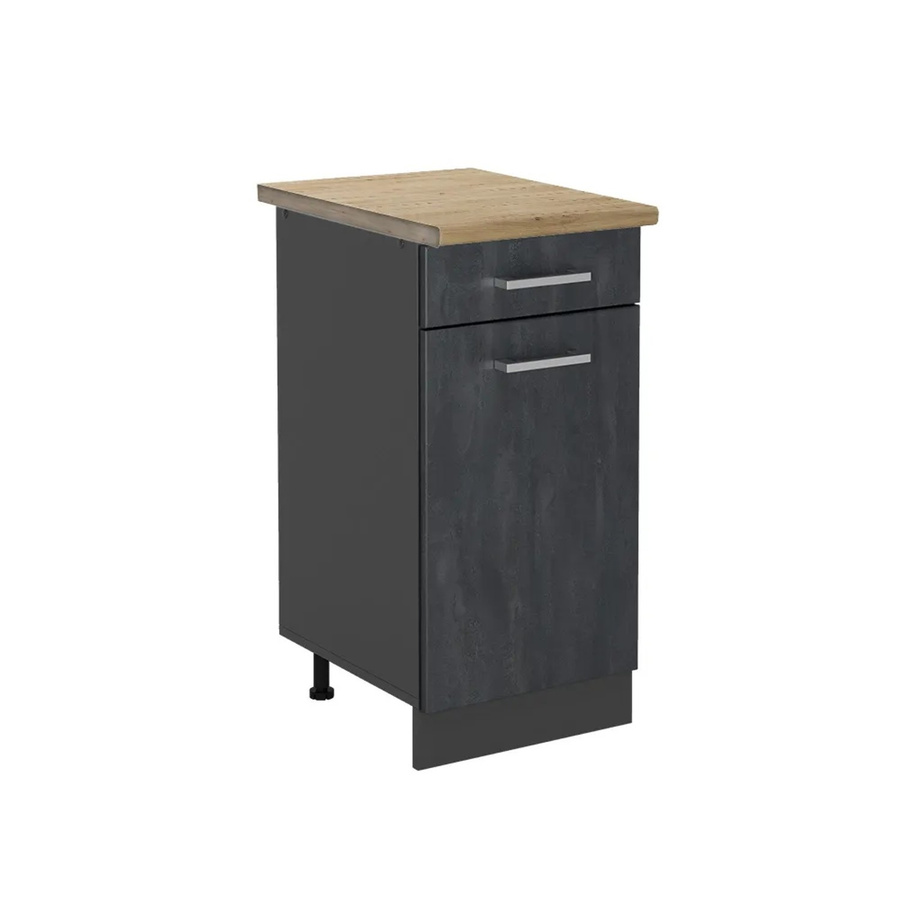 Vicco Küchenunterschrank R-Line in Schwarz Beton/Anthrazit mit Eiche Optik, Breite: 40 cm - Bild 2