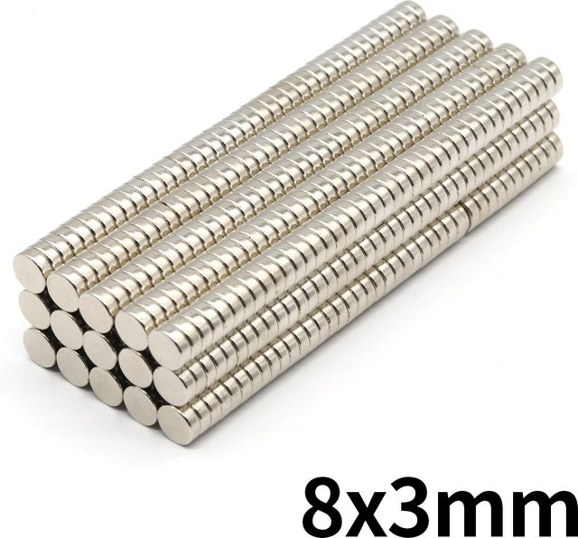 U-POLEMAG Neodym-Magneten rund N35 NdFeB superstark permanent magnetisch Durchmesser: 8 mm, Tiefe: 3 mm - Bild 1